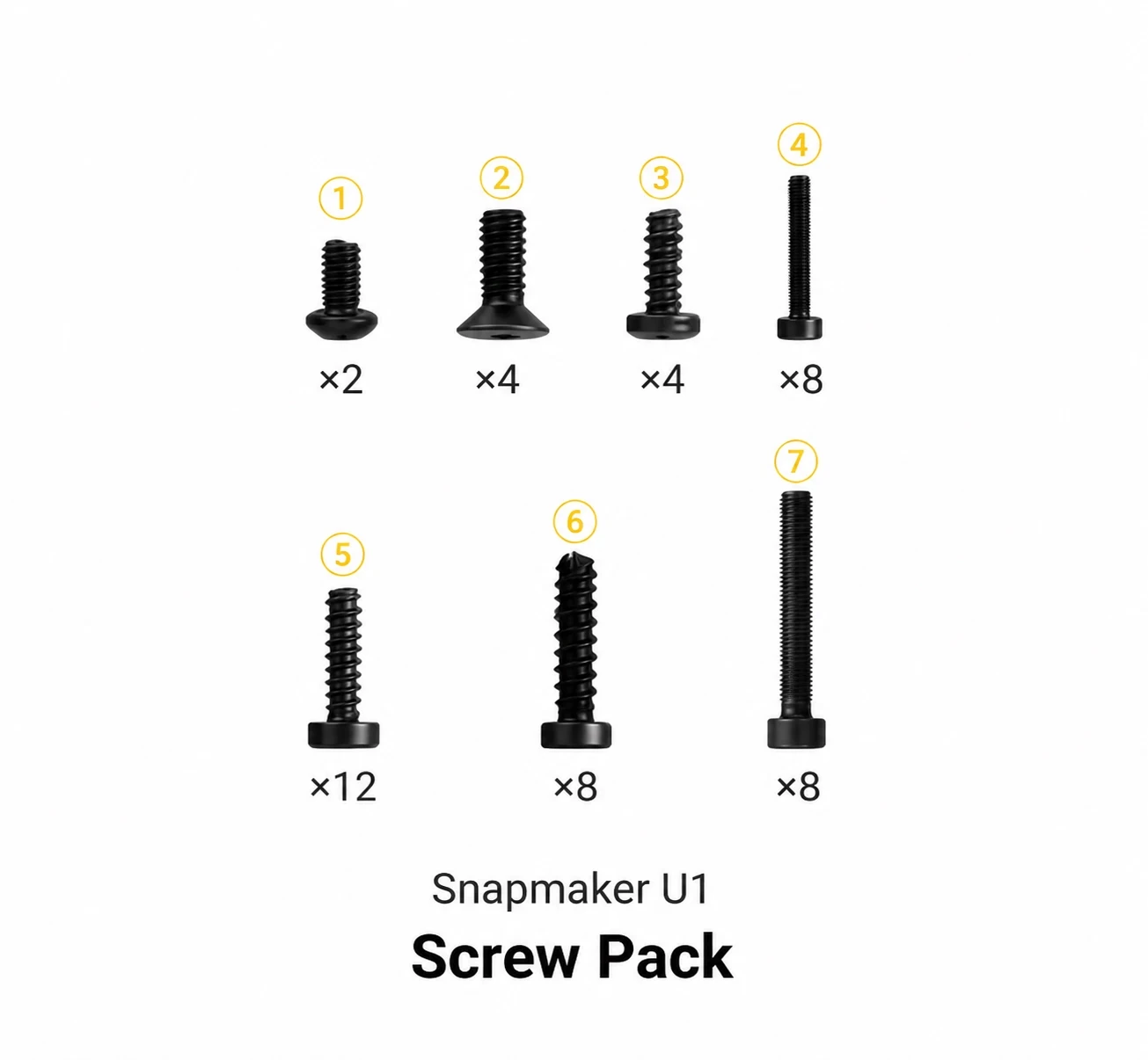 Complete Screw Kit For Snapmaker U1 3D Printer Hardware Fastener Replacement Maintenance Accessories