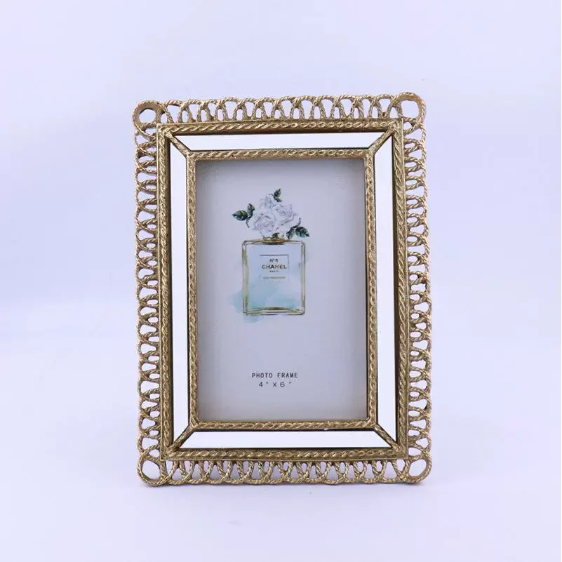 

Klassiek gesneden fotolijst 6-inch creatief spiegelrand fotoalbum paleisstijl woondecoratie kader voor bruiloftsfamilie WF