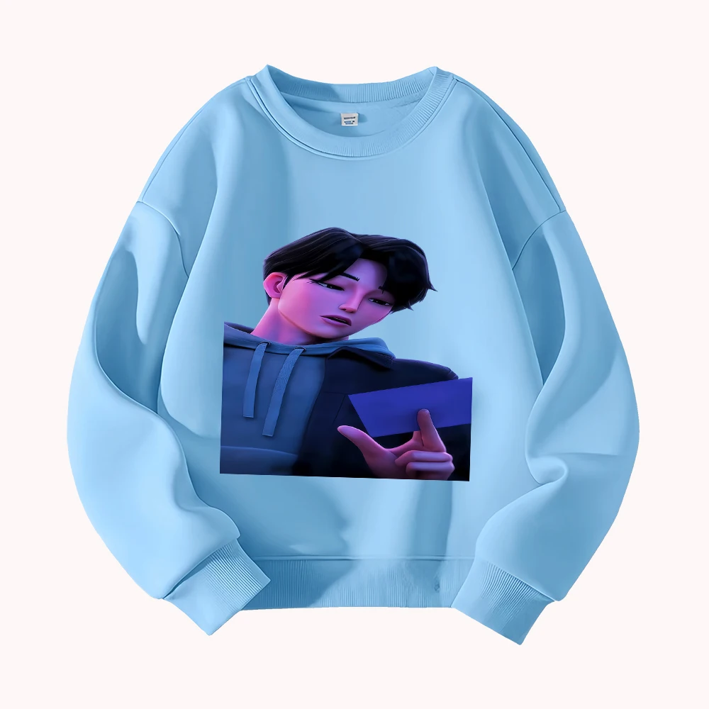 

Anime Character Print Round Neck Sweatshirt Men's Casual Long Sleeve Pullover Streetwear Fashion Hooded Top