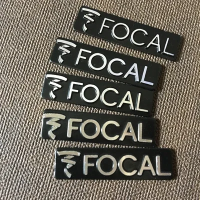 4x 3D معدن البؤري الألومنيوم سيارة عجلة القيادة شعار ملصق مكبر الصوت ملصقات السيارات سيارة التصميم شارة شعار الديكور #2