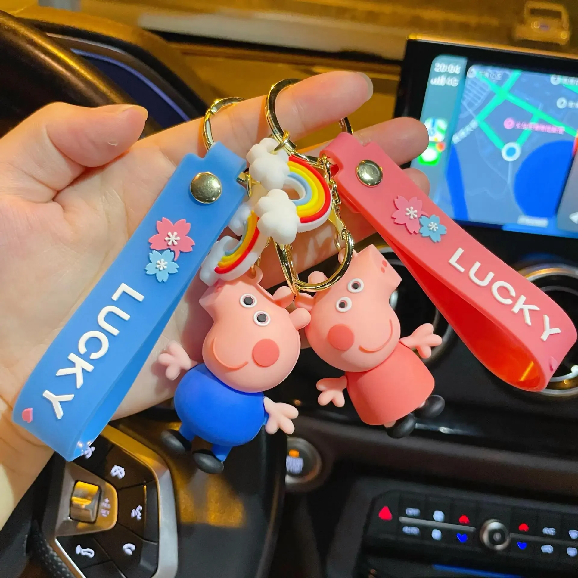 New Cute Peppa Pig Anime Cartoon Keychain Pendant Kawaii Creative Student Couple Bag Pvc Doll Car Accessories Birthday Gifts