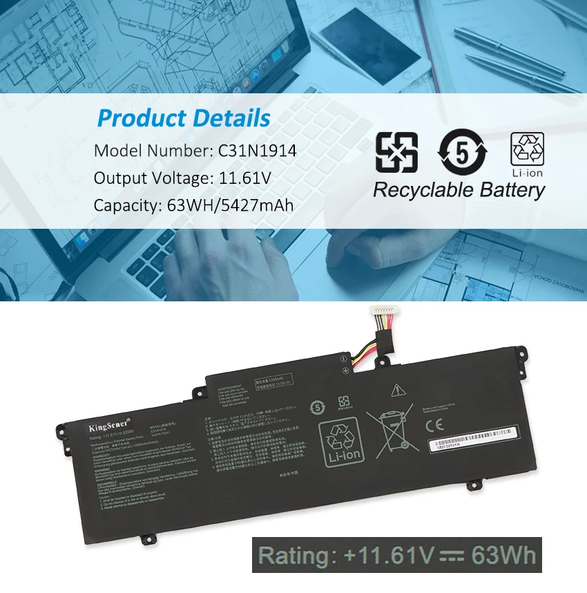 KingSener C31N1914 Bateria Do Portátil Para ASUS ZenBook UX435EA UX435EG UM425UAZ UX425UG UM425QA B5402CBA B5402CEA B5402FEA B7402FEA