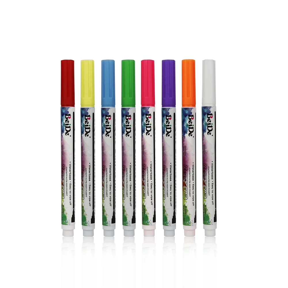 Fine Tip 2mm 8 Vibrant Chalk Marker Pen, Erasable Water-Based Glass Pen, Chalkboard Pen for Kids & Adults