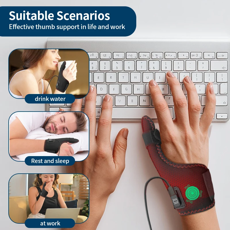 Hot Compress Massage Finger Support  3 Gear Vibration Massage Finger Braces Hand Finger Protector Massage Instrument Spa
