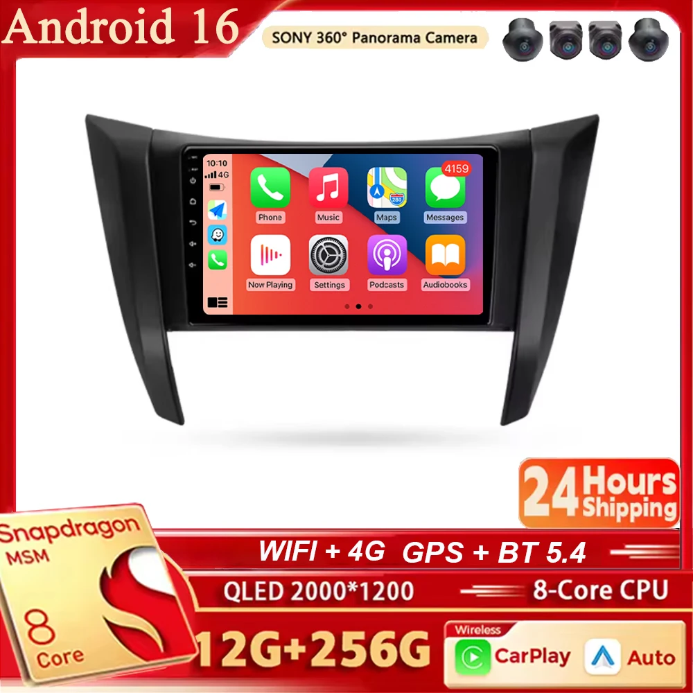 Android 16 CarPlay&Auto Car Radio Stereo For Nissan Navara D23 IV 4 2014 - 2021 GPS Navigation Multimedia Player Wireless WIFI