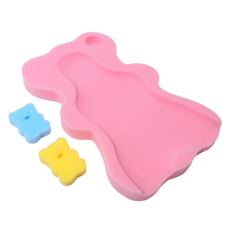 Baby Bath Seat Infant Non Slip Soft Bath Foam Pad Mat Body Cushion Sponge Bathtub Mat Safety Bathtub Seat + 2pcs Foam Rub Gifts