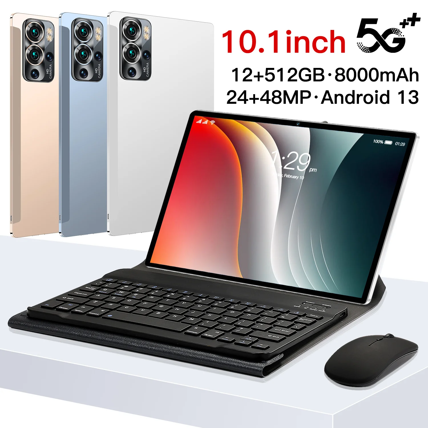 Nueva tableta S22 de 10,1 pulgadas, 16GB + 512GB, 1960x1080P, Android 13, Bluetooth 5,0, llamada 5G, procesador MT6797 de 8 núcleos, 12000mAh con funda para tableta