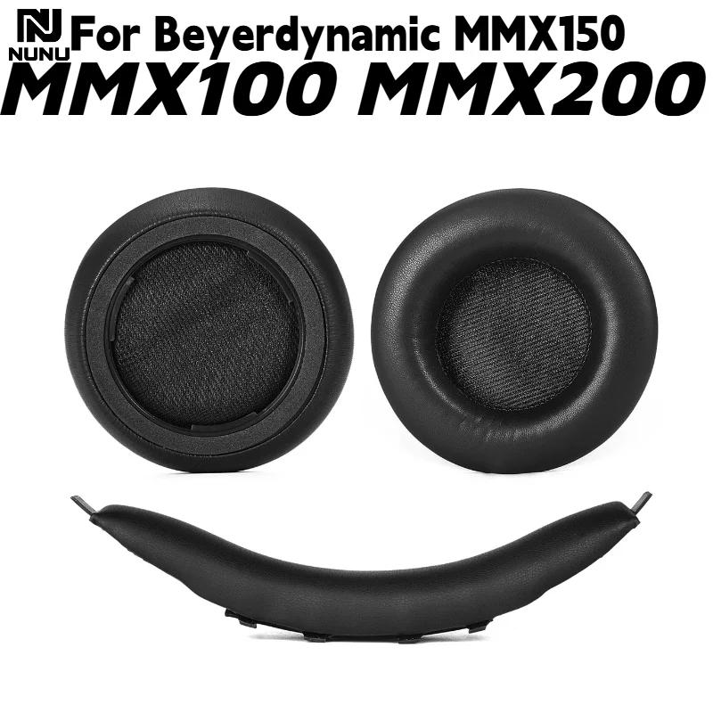NUNU Ersatz-Kopfbügelkissen/Ohrpolster mit Kunststoffschnalle für Beyerdynamic MMX150 MMX100 MMX200 Kopfhörer-Reparaturteile