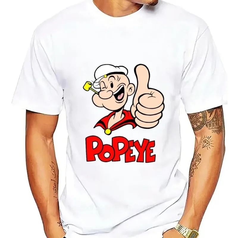 Cartoon P-Popeye Cool T Shirt Women Couple Combination Clothes Short Sleeve Collar Fashion Cotton