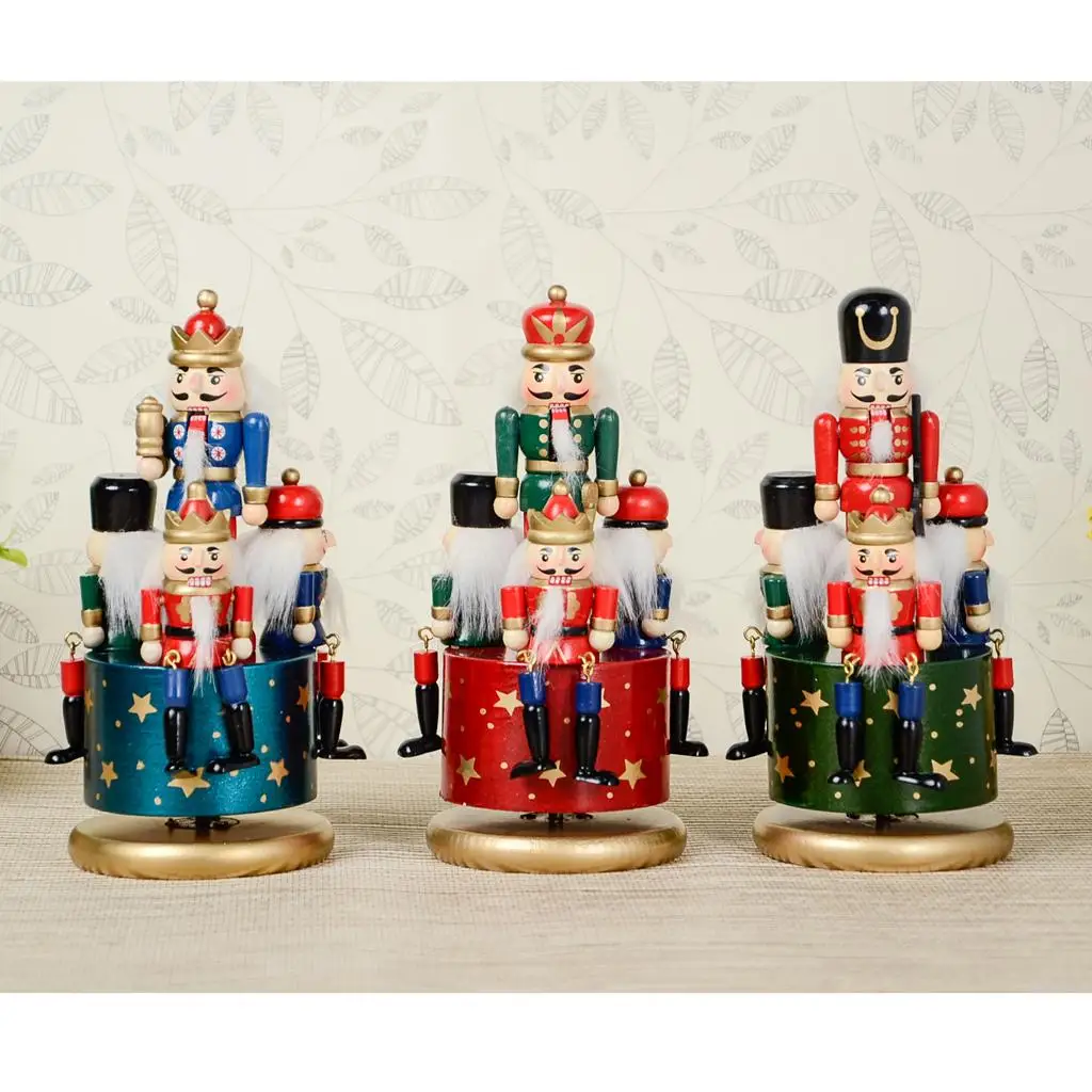 20/32cm Wooden Nutcracker King Music Box Toy christmas