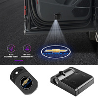 2/4PC Car Door Welcome Light Wireless HD Projector Lamp Decor Auto Emblem For Chevrolet Cruze Spark Aveo Sail Orlando Corvette