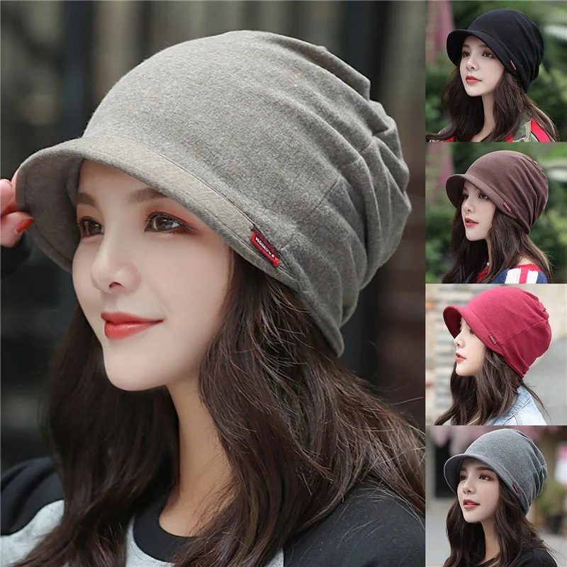 Knitted Head Cap Ladies Fashion Windproof Warm Thicken Hats Simple Solid Color Hat For WomenNew Autumn Winter Hat