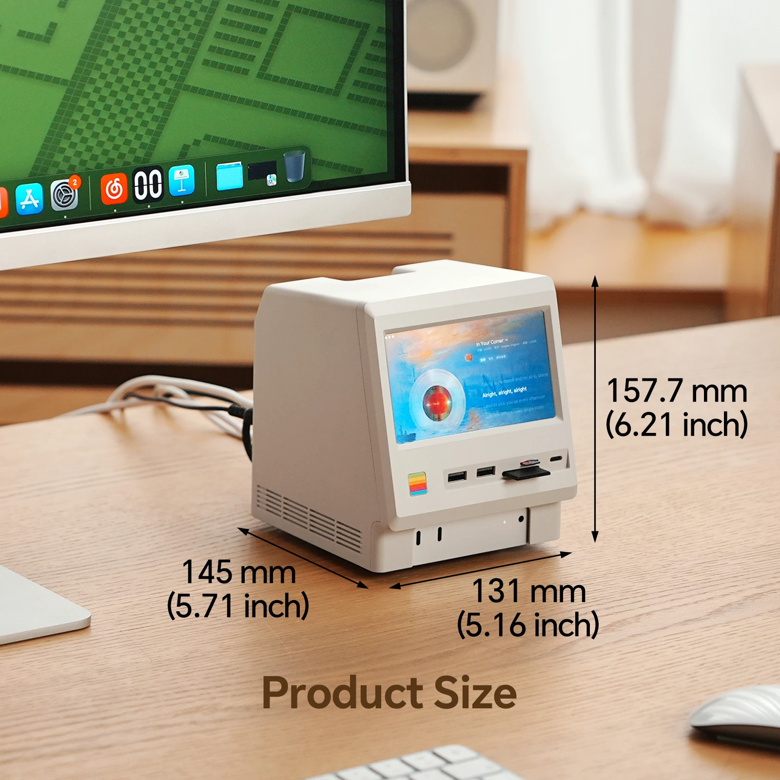 Wokyis M5 10Gbps Mac mini M4 Dock 5 بوصة Full HD IPS شاشة USB-C HUB شاشة عرض مع حاوية M.2 SSD #3