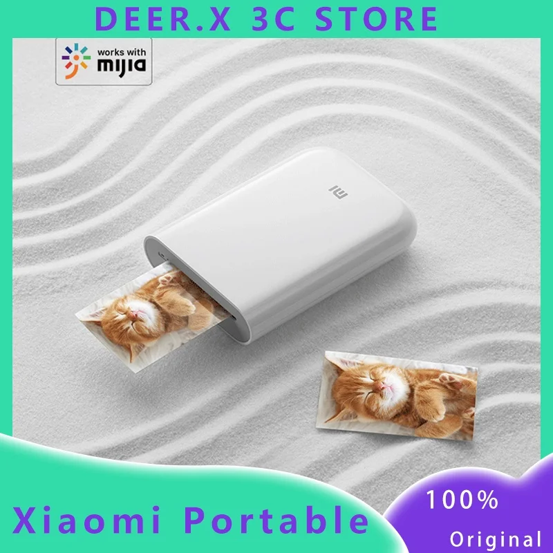 

Xiaomi Printer Mini Portable Pocket Photo Printer 300 DPI Mijia ZINK 300 DPI Wireless BT Color Thermal Printer Mi app po