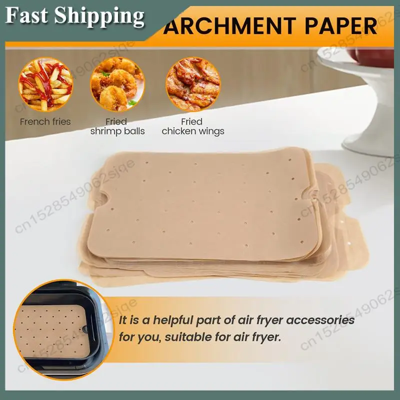 -ABKM 100 pièces papier pour friteuse à Air trou d'air friteuse à Air doublures en papier parchemin pour Ninja Foodi Smart FG551 accessoires de friteuse à Air