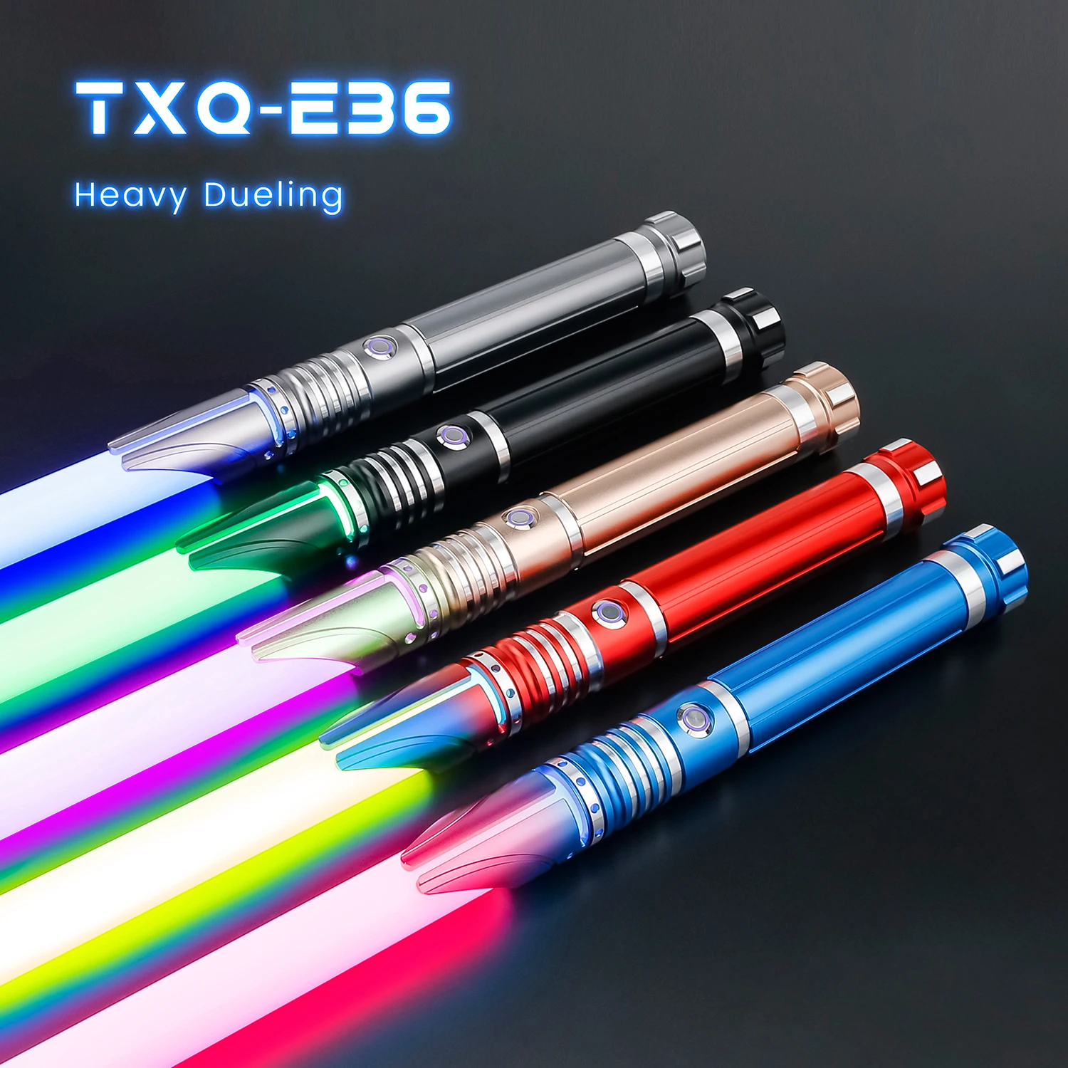 TXQSABER Heavy Dueling RGB Lightsaber Metal Handle Smooth Swing Laser Sword Neo Pixel SNV4 27 Sets Sounds Bluetooth Jedi Cosplay