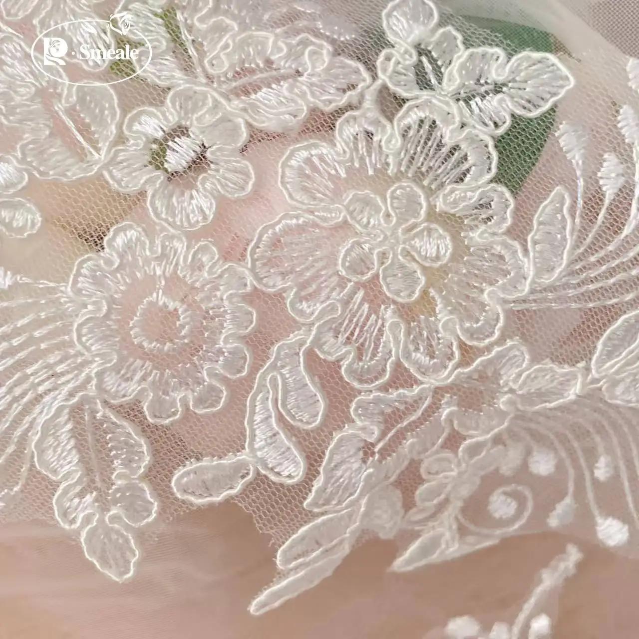 10 Stück = 5 Paar Neues Design Spitzen-Hochzeitsschleier-Applikation Braut-Kopfschmuck Kragen Spitzenstoff-Aufnäher Handgemachtes DIY-Zubehör RS898 – Detail 6