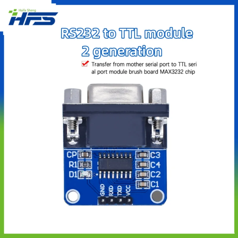 MAX3232 RS232 to TTL Serial Port Converter Module, DB9 Connector, MAX232 for Arduino