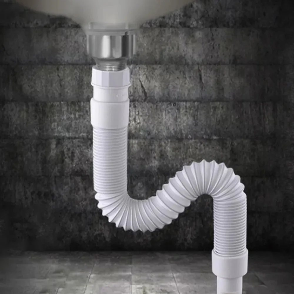 36-79cm Plastic Waste Pipe Stretchable Drain pipe For Basin Sink Trap Waste Pipe Bathroom Kitchen