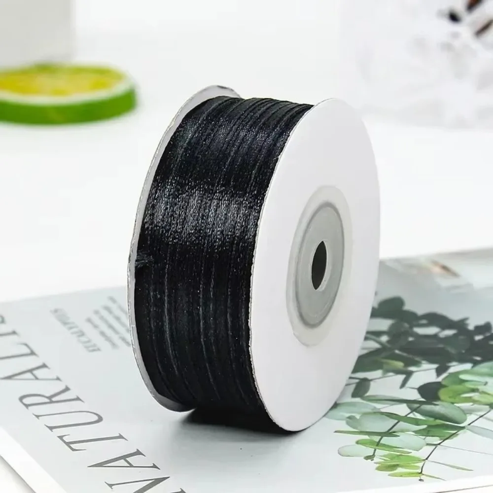 

DIY Gift Wrapping Double Sided Satin Ribbon Handmade Bows Bridal Bouquets Solid Satin Ribbons Cake Packaging 3MM Width