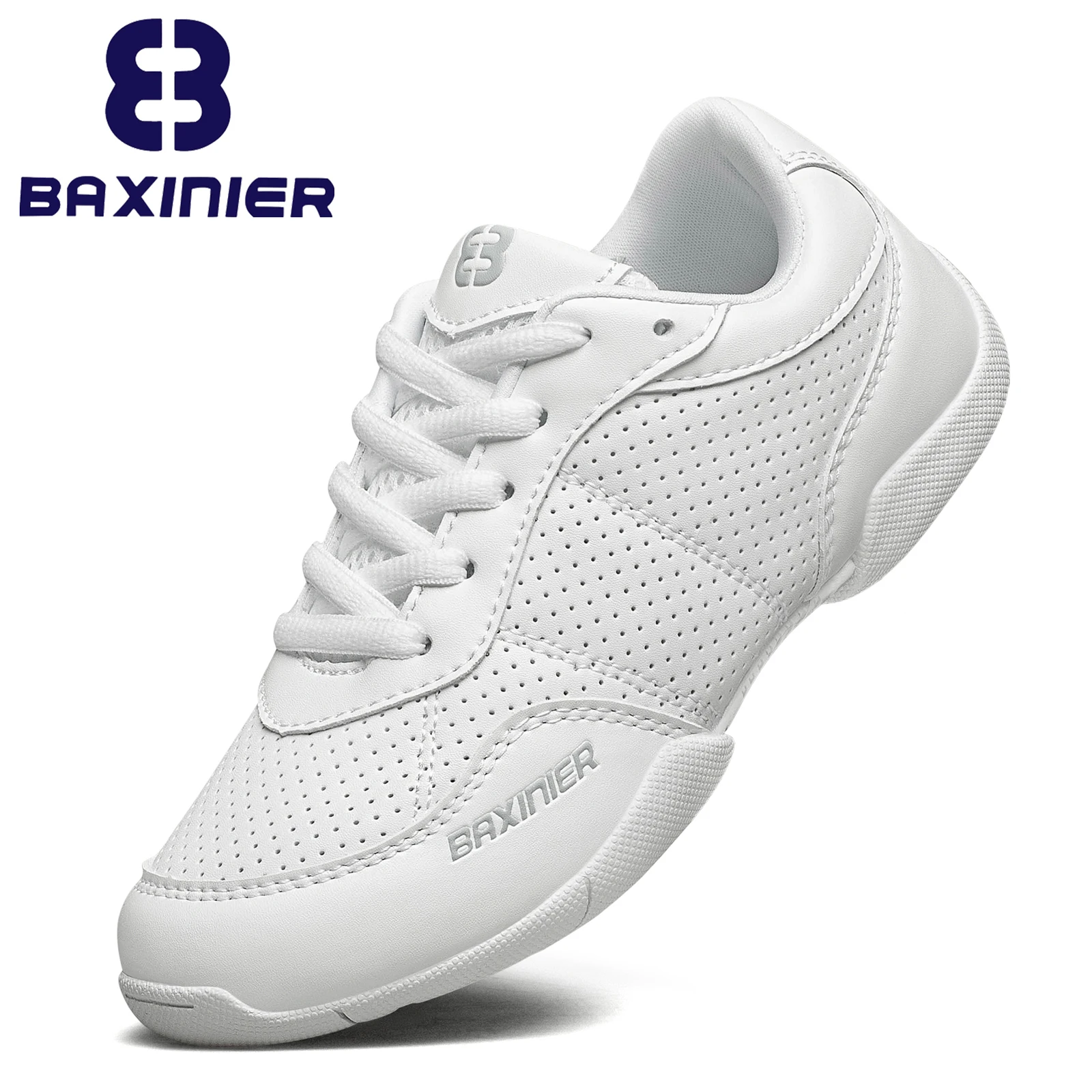 White Cheerleading Shoes for Girls Lightweight Competition Cheer Shoes Kids Cheer Sneakers Youth Dance Shoes