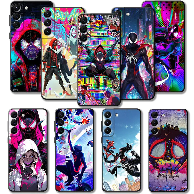 Marvel Across The Spider Verse Phone Case For Samsung Galaxy S24 S23 S22 S21 S20 FE Ultra S10 S9 Plus Note 10Plus 20Ultra Cover