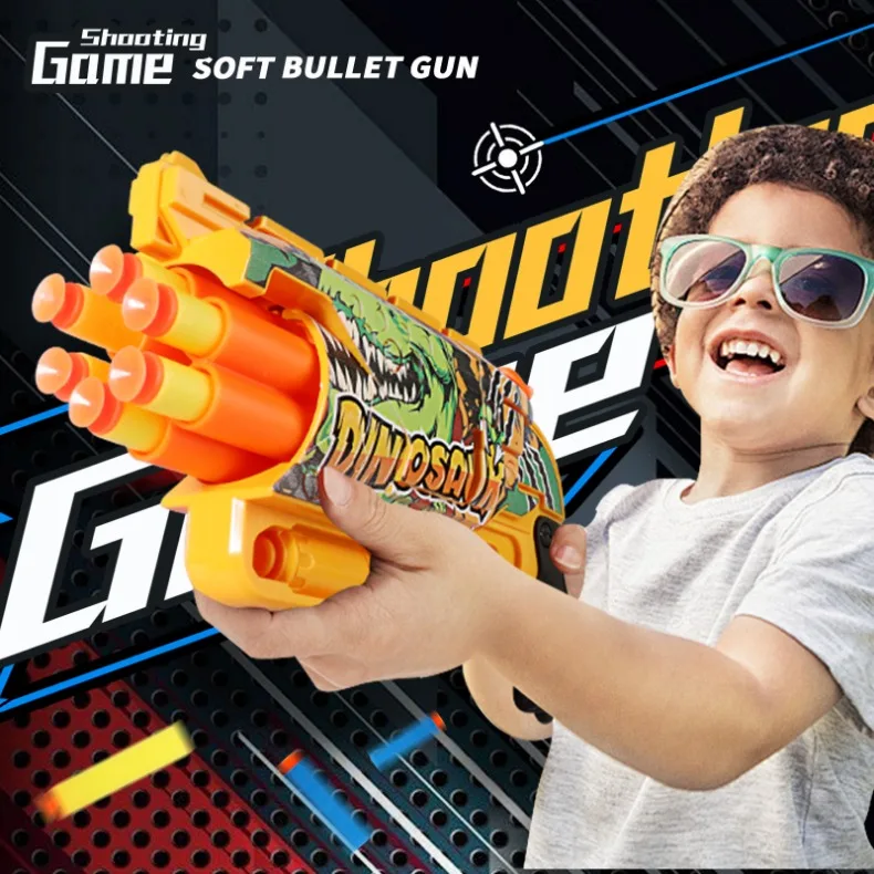 Kinder Air Soft Bullet Gun Spielzeug Graffiti Shark Farbschema 6-Runde Automatische Sichere Outdoor Schießen Sport Kinder Jungen geschenke – Detail 7