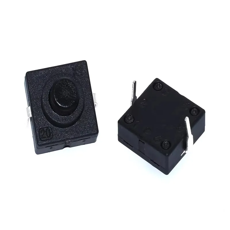 Ultra thin flashlight switch button switch 12 * 12 * 9.4MM one on one off 2-pin self-locking switch