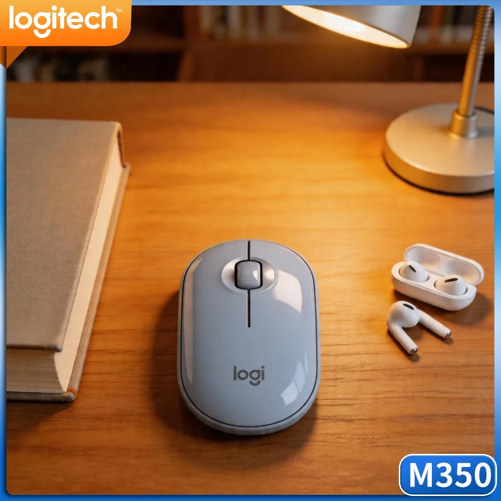 Silent Click Portable Wireless Mouse Logitech M350 PEBBLE 2.4G Bluetooth For Notebook PC Tablet Daily Work