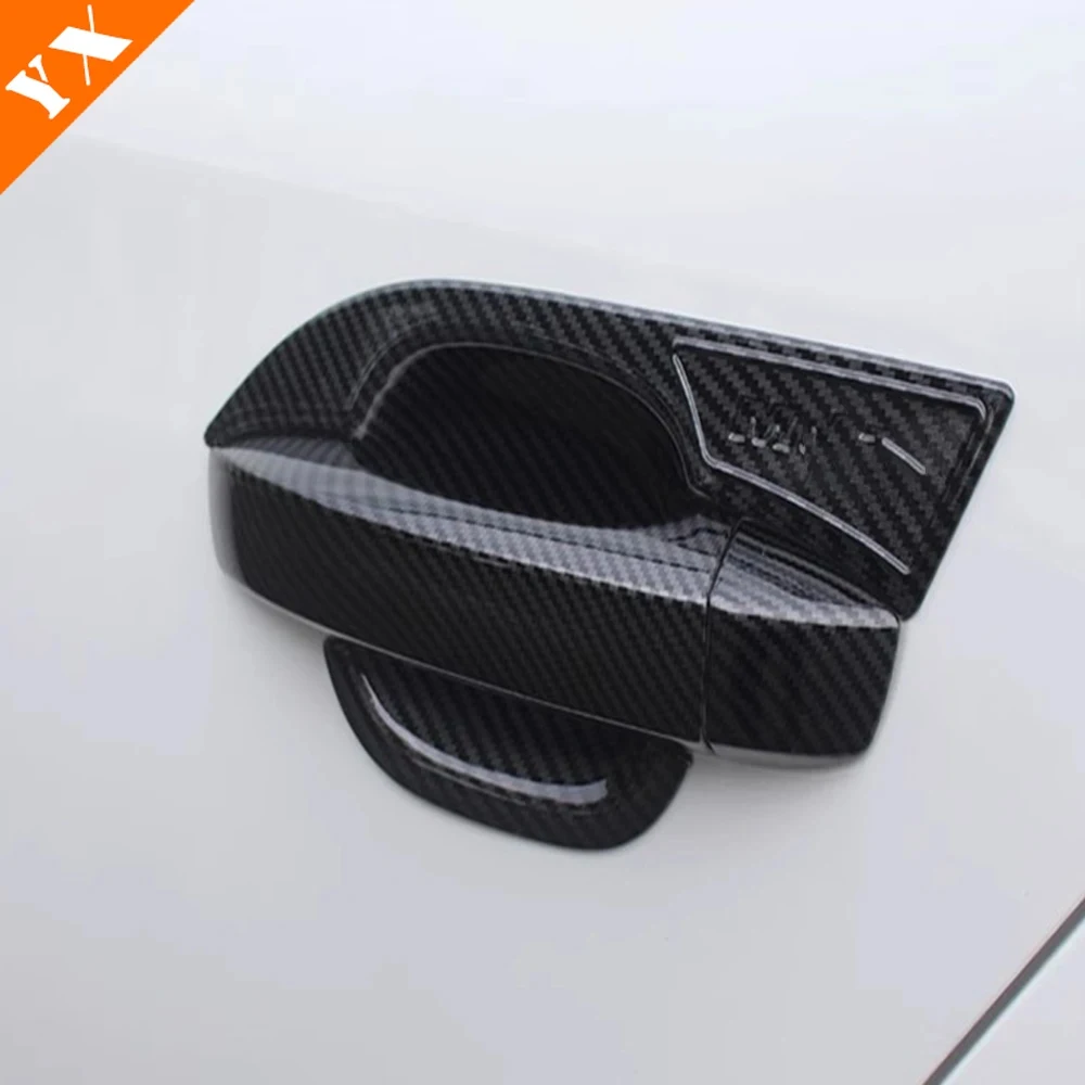 

2019-2020 For MG 5 Accessories Black Carbon Chrome Trim Car Door Knob Protector Door Handle Frame Cover Car Garnish