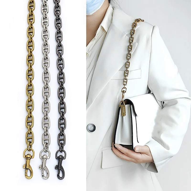 

Chain shoulder strap accessory bag crossbody decorative bag with pearl underarm metal long chain luxury bag strap