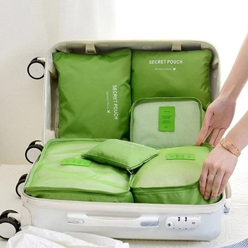 6pcs Set Travel Suitcase Organizer Bags Shoe Clothes Luggage Organizer Bags Luggage Packing Cubes for Travel Organizer Storag