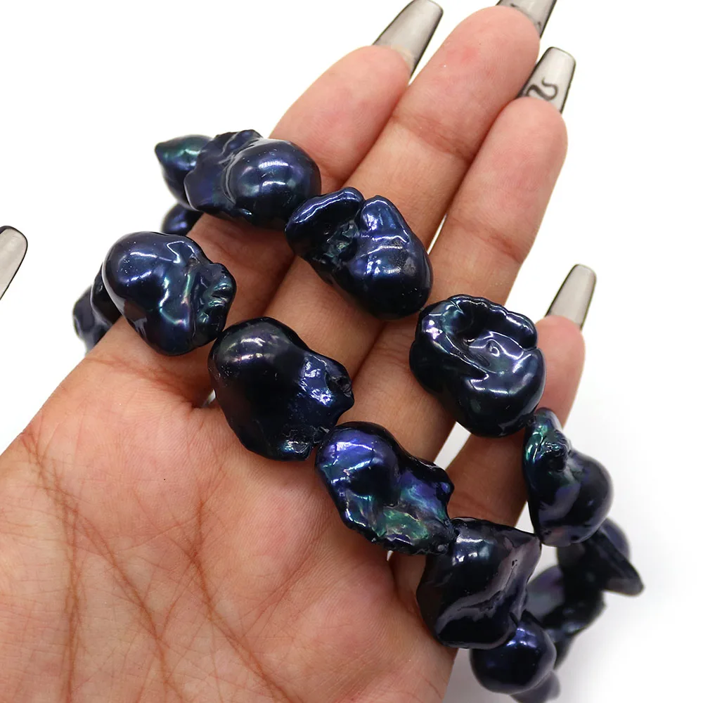 

Baroque Black Dyed Irregular Big-tailed Pearl Beads 17-24mm Freshwater Pearls DIY Charm Necklace and Bracelet Jewelry Accessory