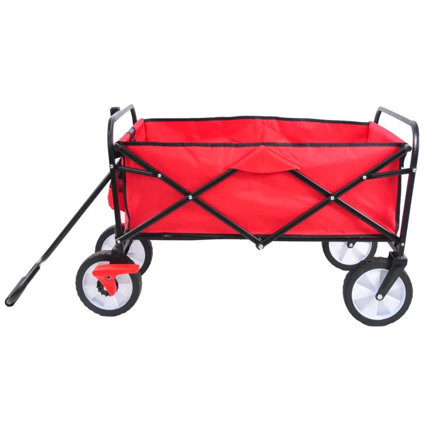 Opvouwbare wagen Tuin Winkelen Strandwagen Rood