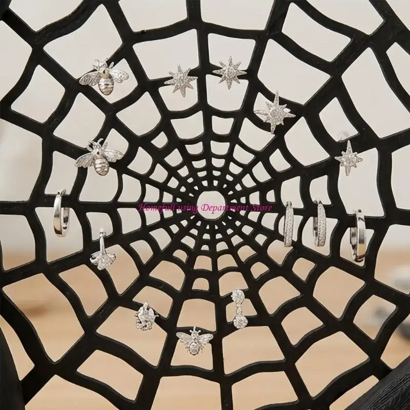  Desktop Jewelry Holder with Web Layout and Stable Base Display