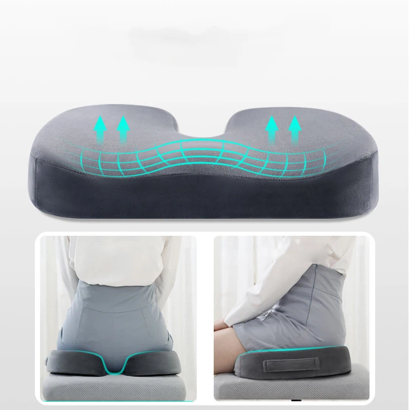 Picture 6: Memory Cotton Office Chair Seat Cushion Ventilation Ergonomic Seat Hips Support Cushion Pillow Tailbone Pain Relief Buttock Pads