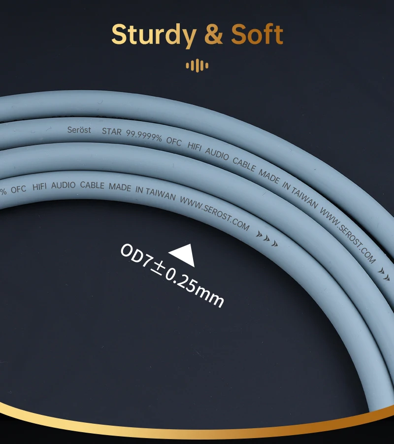 Serost Star HiFi OFC Sauerstofffreies Kupfer-Aux-Audiokabel 3,5mm auf 3,5mm Stecker für Kopfhörer, Verstärker, Lautsprecher, Auto-Audio, DAC, DSP – Detail 6