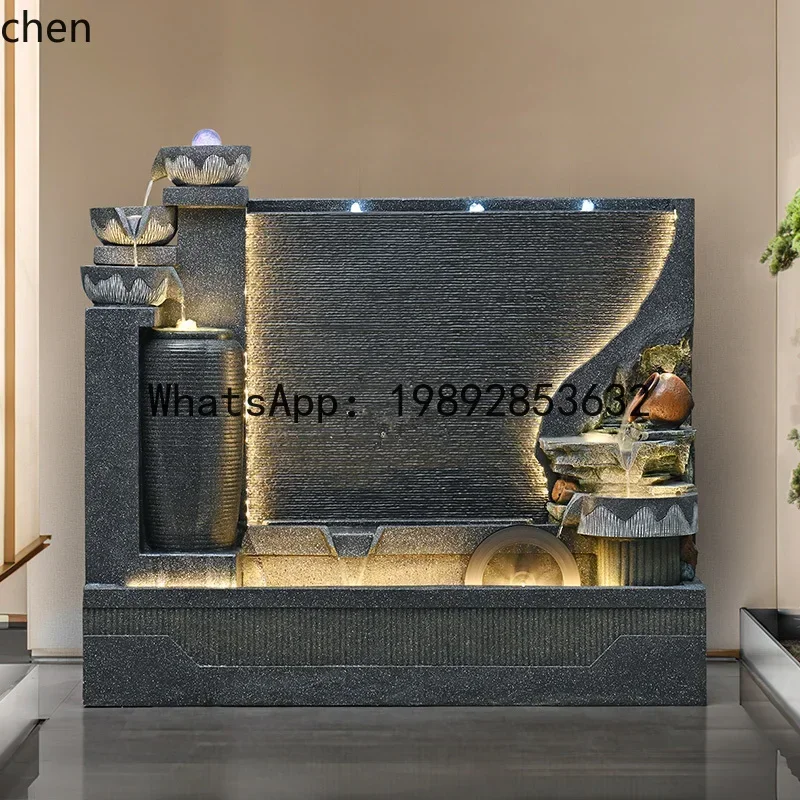 L19-   Water Screen Company Villa Fish Tank Fish Pond Circulation Rockery Flowing Water Fountain Decorations Landscape Ornaments