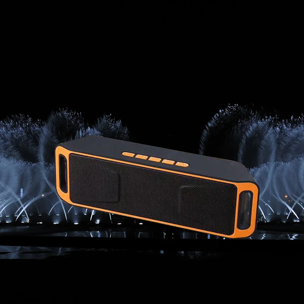 

Outdoor Speaker Mini Portable Wireless Subwoofer Built-In Microphone Hd Audio Stereo Usb Mp3 Player Orange