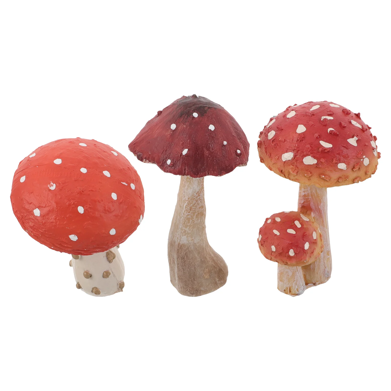 

3pcs Mushroom Garden Decoration Resin Fairy Sculpture Outdoor Patio Lawn Decor Small Bonsai Ornament Home Courtyard Statue