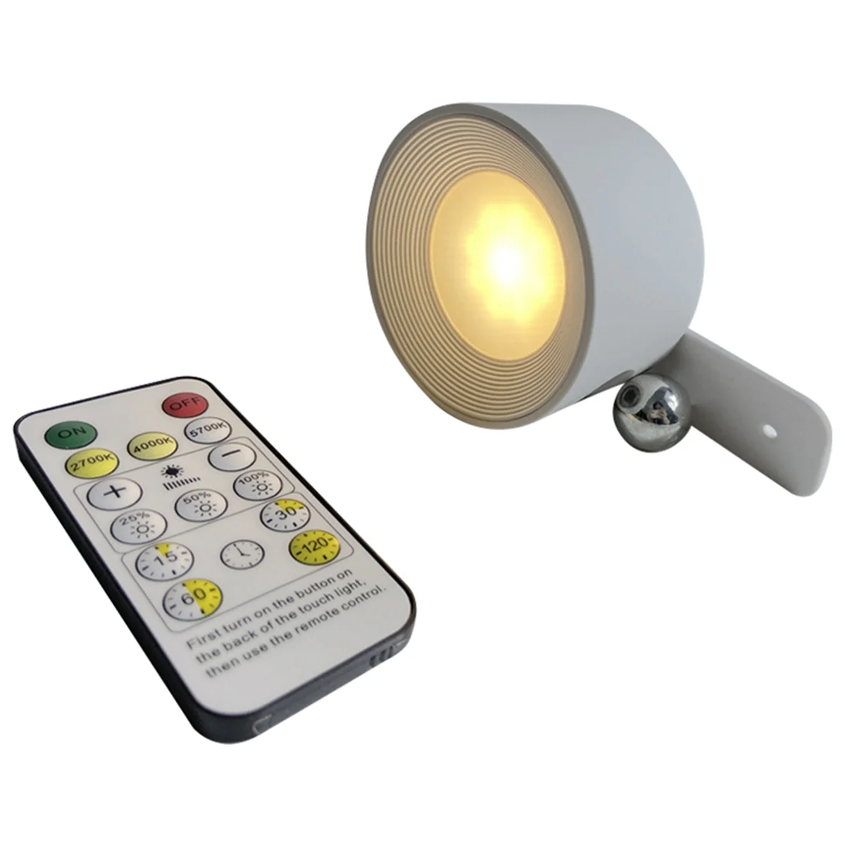 뜨거운 LED 벽 조명 USB 충전식 원격 제어 무선 벽 마운트 Sconce 조명 침실 독서 램프-화이트