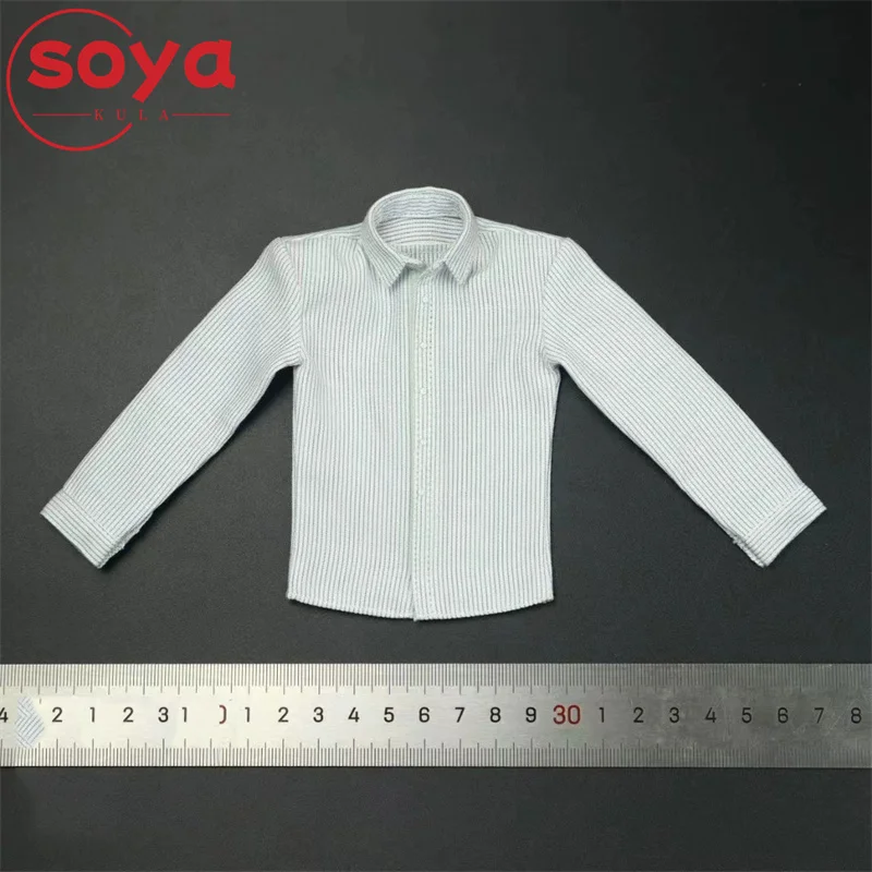 1/6 스케일 남성 군인 솔리드 체크 무늬 긴 소매 셔츠 속옷 의류 모델 12인치 액션 피규어 바디에 적합