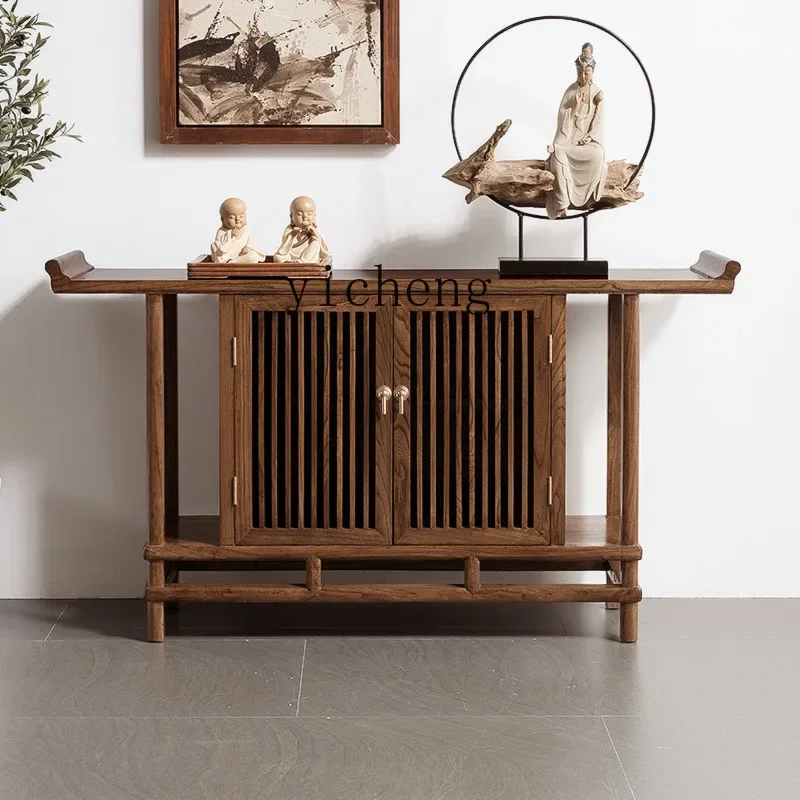 shoe cabinet entry solid wood Zen entrance cabinet entry living room entrance table ornament end view table