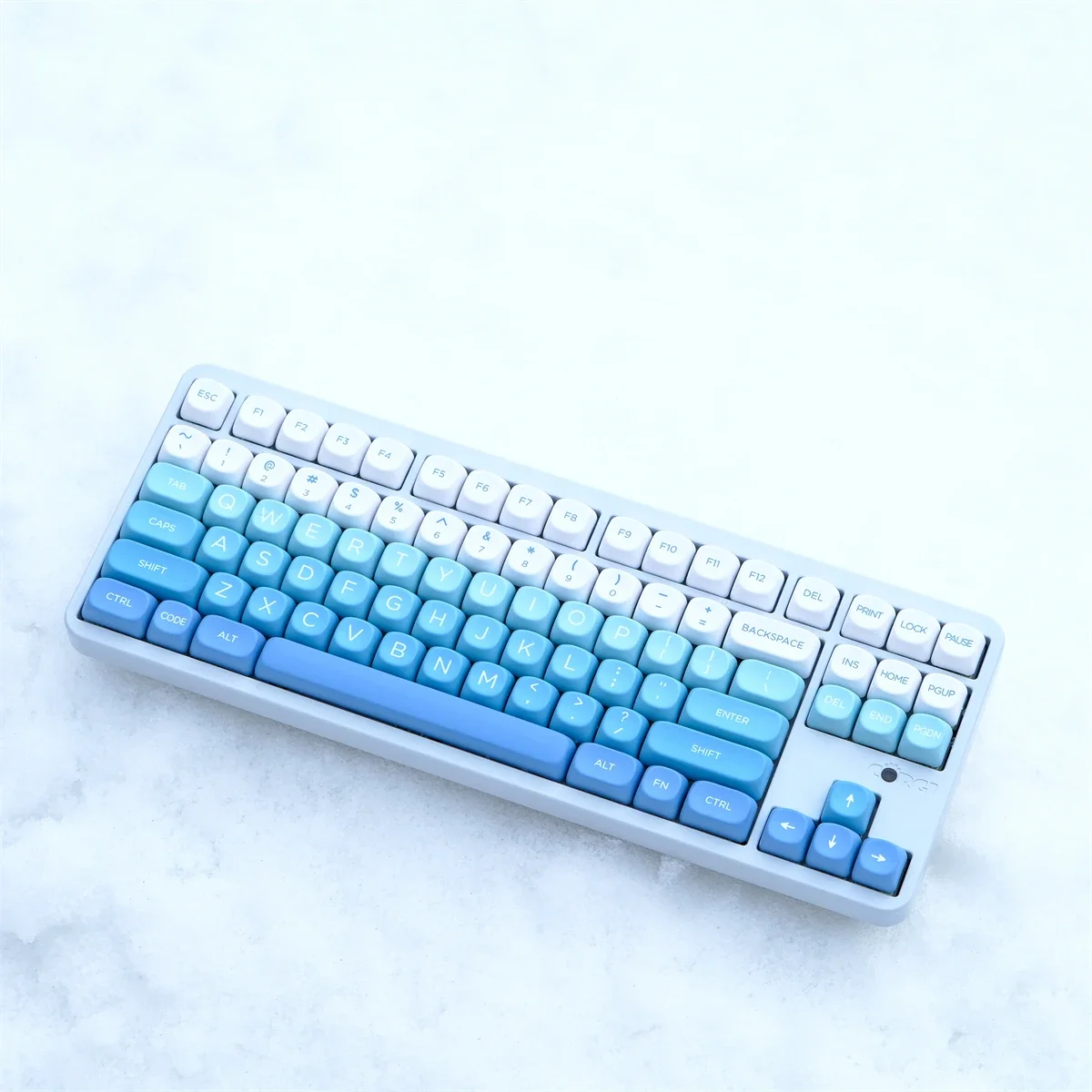 Gradient Color Falling snow 126 Keys PBT Keycaps Five-sided Sublimation MOA Profile Keycaps For MX Switches Mechanical Keyboard