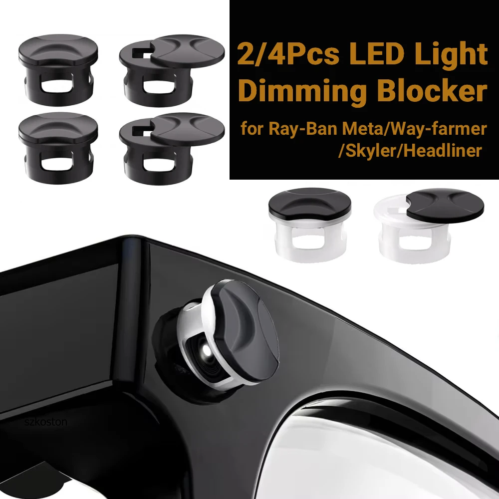 2/4Pcs LED Light Dimming Blocker with Anti-peeping Lens Shade Protector for Meta/Way-farer/Skyler/Headliner Smart Glasses