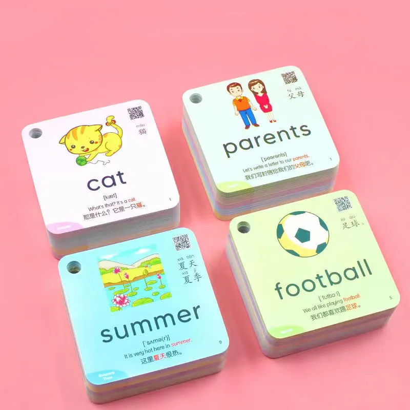 600 Words 20 Categories Cognition Learning Card Animal Shape Color Montessori Educational Chinese English Books for Kids