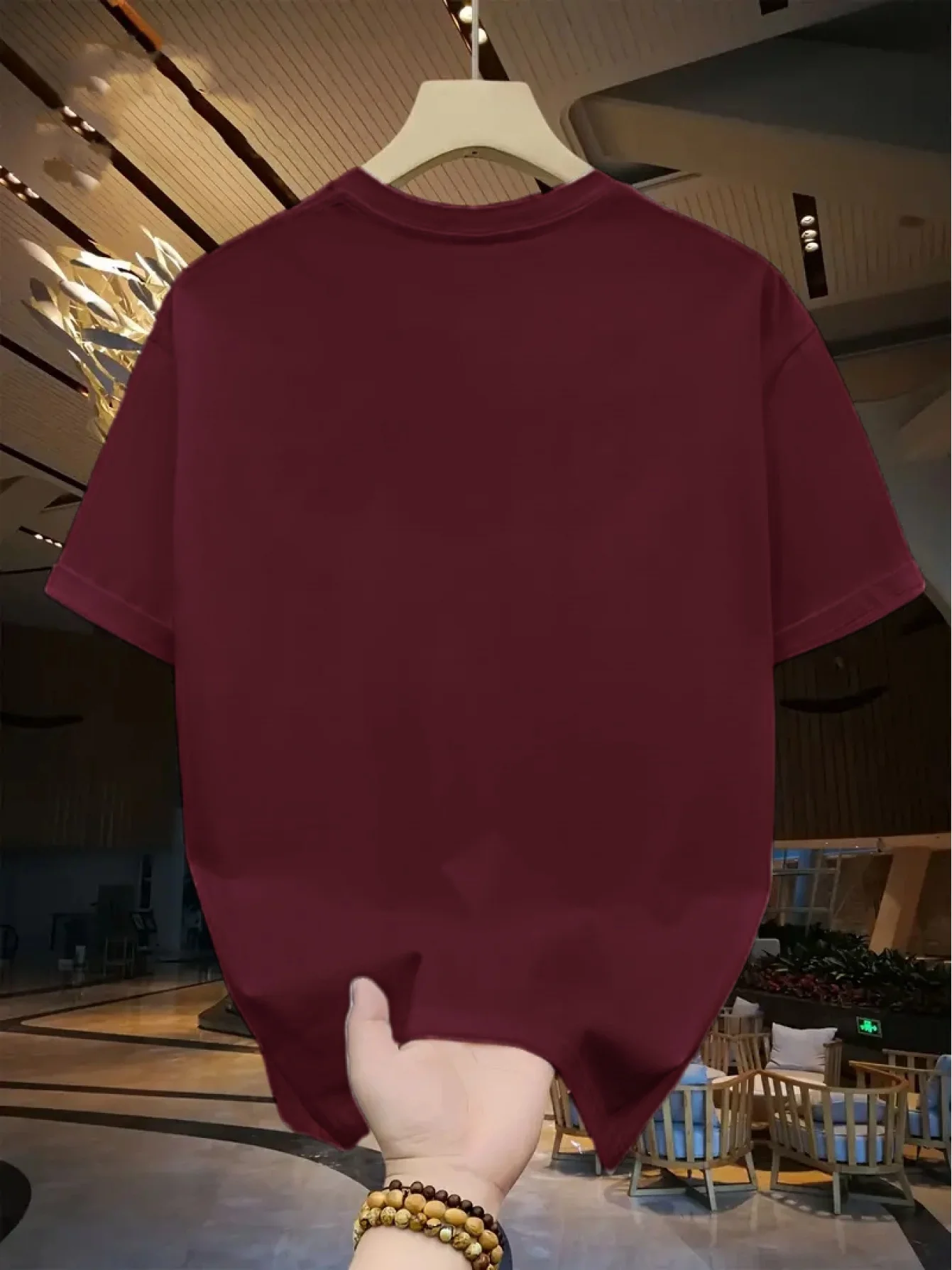 Summer men's 100% cotton casual loose poker card print comfortable sports round neck short sleeved T-shirt top