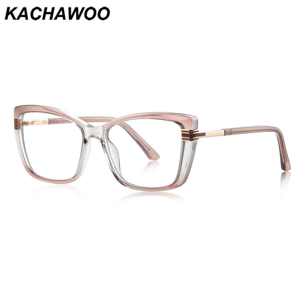 

Kachawoo женские очки «кошачий глаз» с защитой от синего, светло-коричневого, розового цвета TR90, квадратная оправа для очков для женщин, модное украшение в европейском стиле