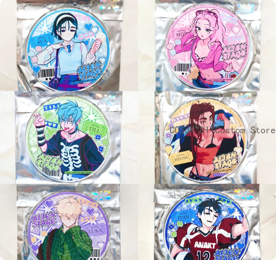 Genuine Alien Stage Ivan Luka Till Sua MiZi Hyuna Cosplay Q Version Acrylic Printing Cup Mat Cartoon Coaster Anime Gift
