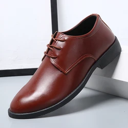 Men's casual British leather shoes four seasons lightweight soft soled business Dress leather shoes fashion versatile men's shoe